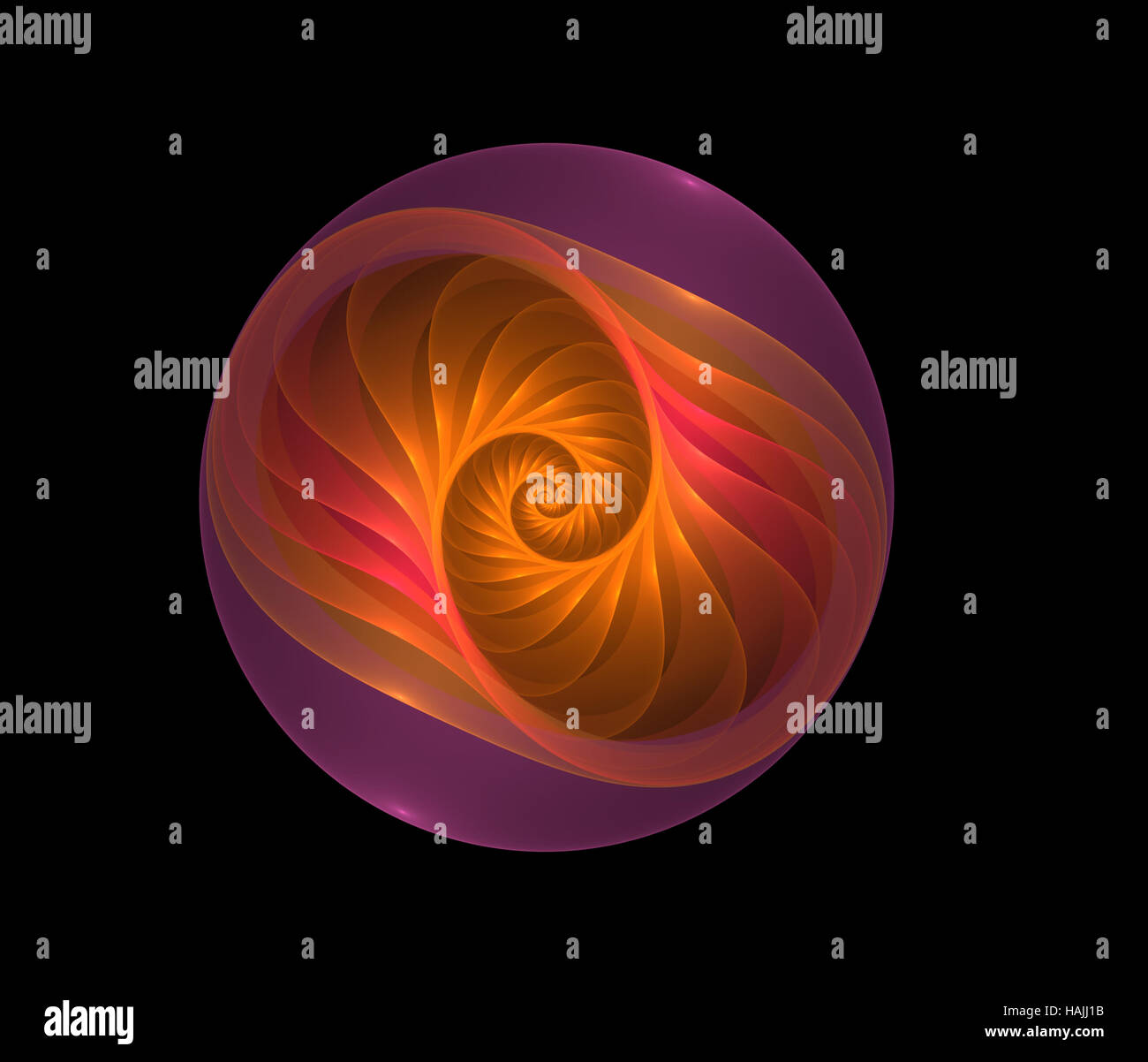 Abstract sfera frattali generati con il computer immagine Foto Stock