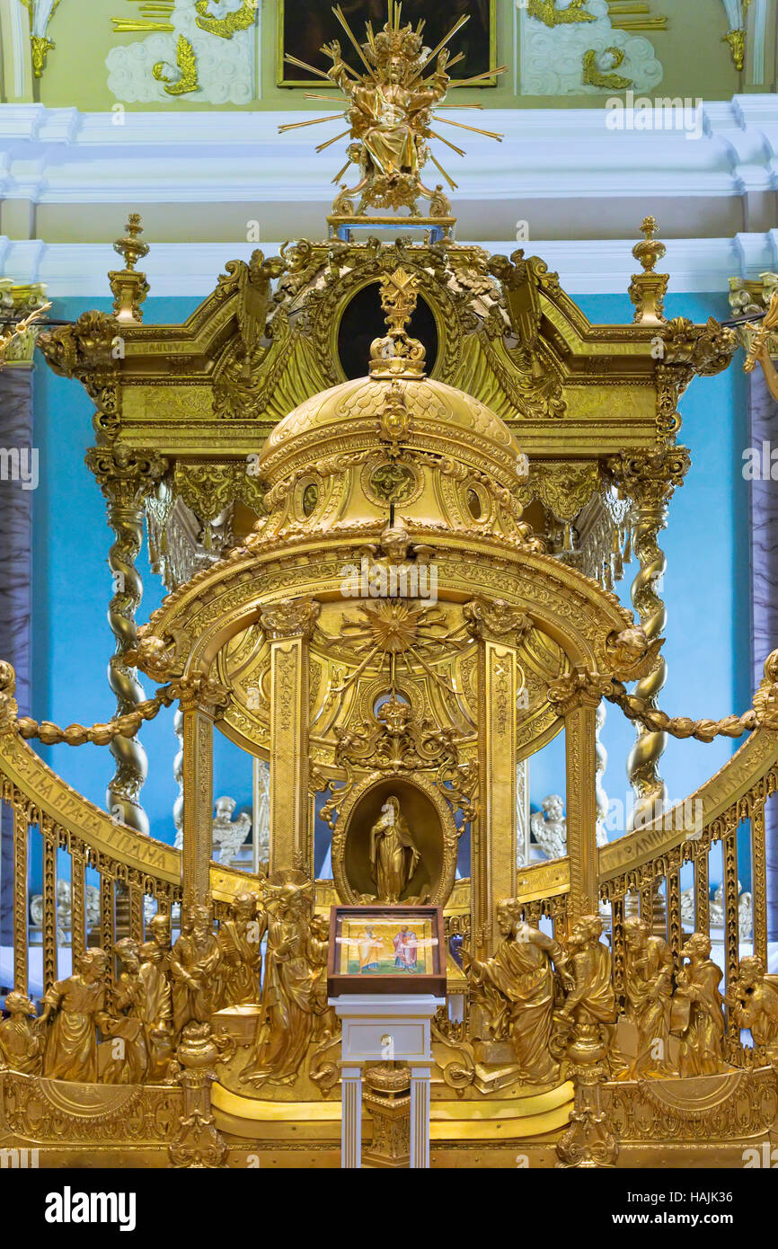 Golden chiesa interiore. San Pietroburgo. La Russia Foto Stock