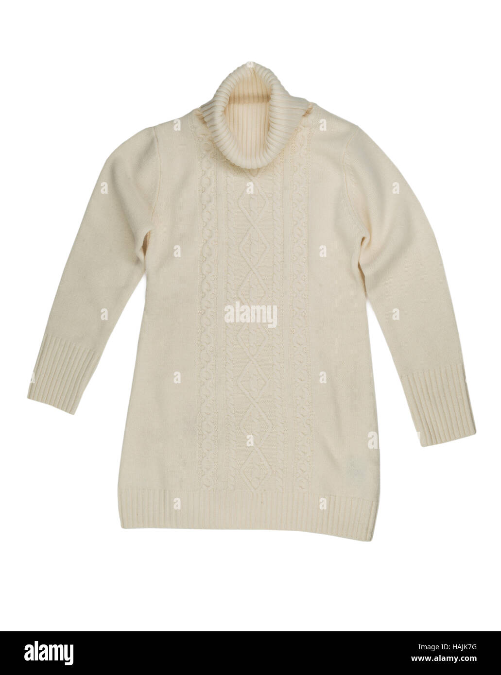 Luce felpa lavorata a maglia. Isolare il bianco. Foto Stock