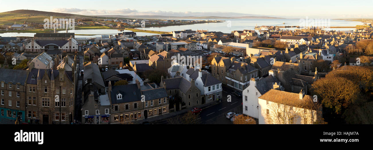 Kirkwall città panorama, Orkney Isles Foto Stock