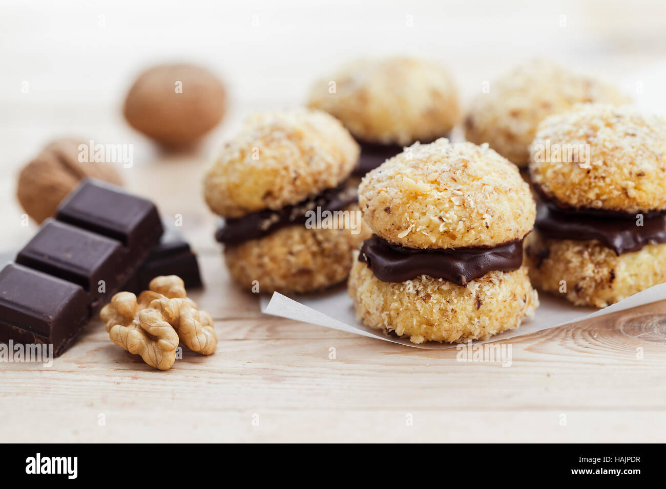 Crescent Cookies ( cioccolato artigianale Walnut Cookies) Foto Stock