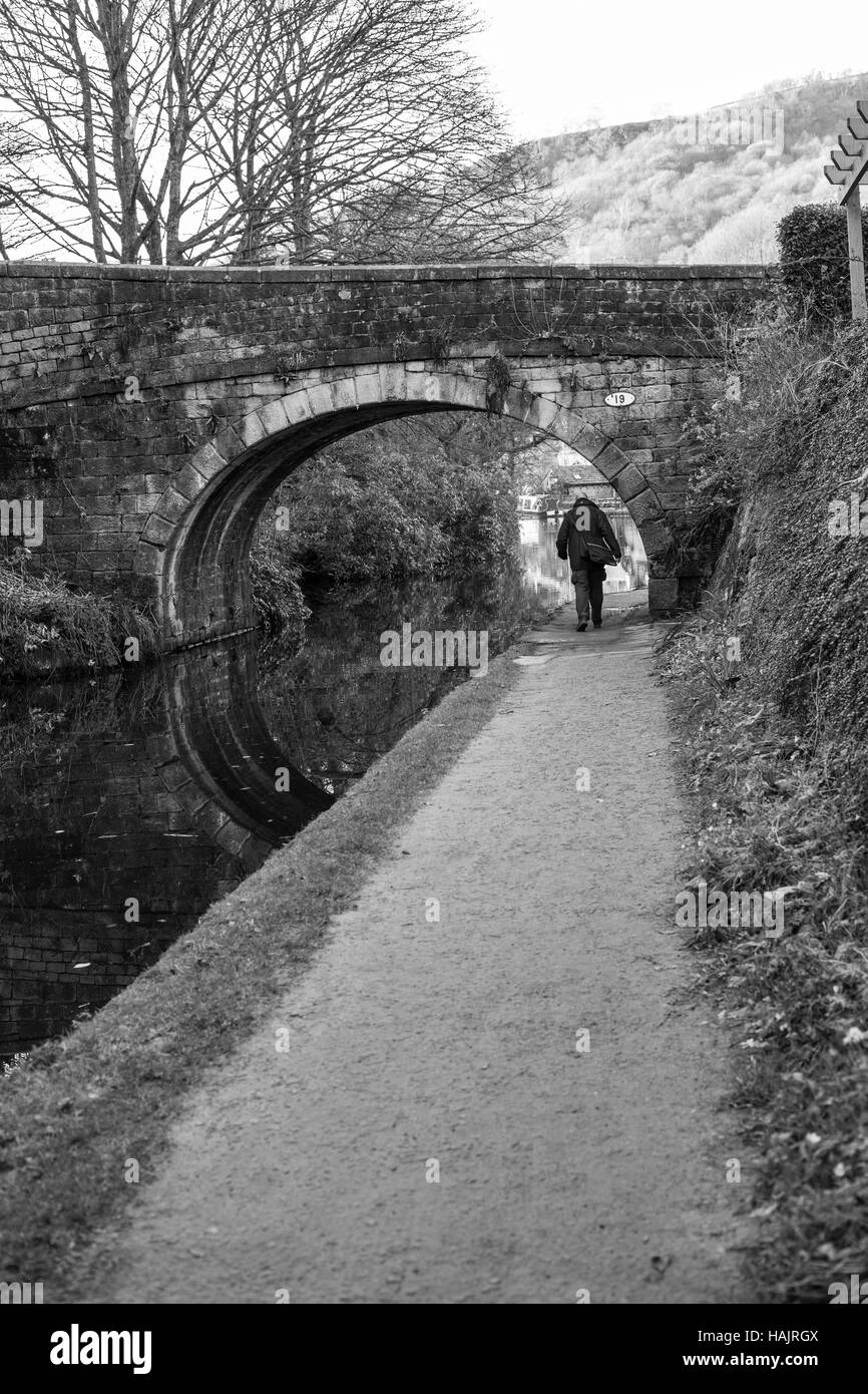 Il Rochdale Canal, a Hebden Bridge, Calderdale, West Yorkshire. Foto Stock