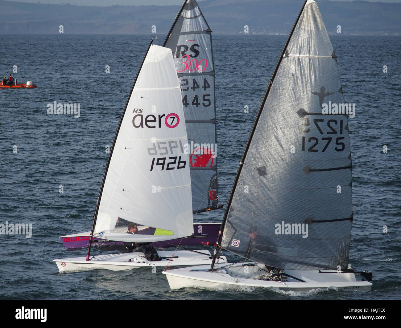 Inverno Dinghy Racing, Firth of Forth a North Berwick Foto Stock