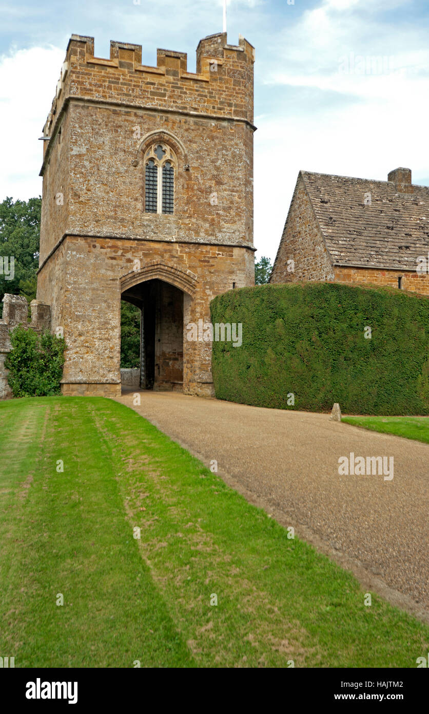 Broughton Castelli, casa di gate, Oxfordshire, Inghilterra, Foto Stock