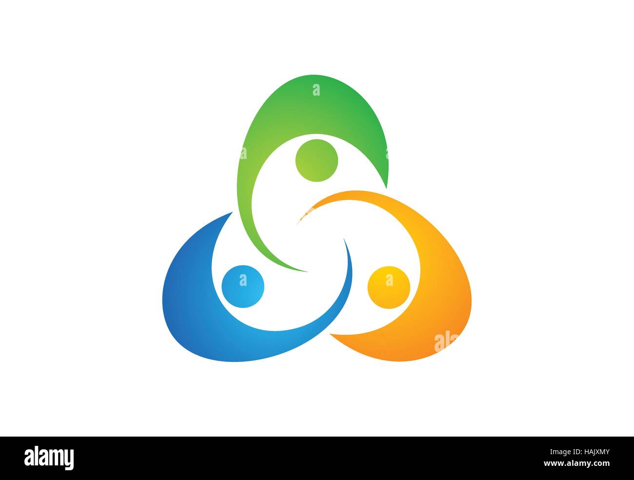 Logo di formazione sul lavoro di squadra, team di illustrazione, logotipo vettoriale di progettazione di social network Illustrazione Vettoriale
