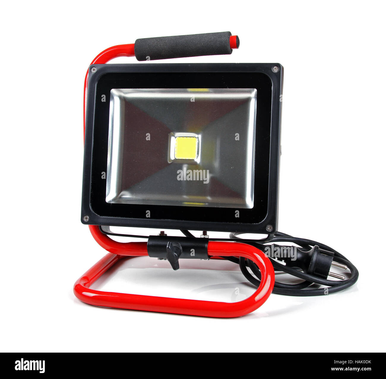 Proiettore a LED con supporto isolato su sfondo bianco Foto Stock