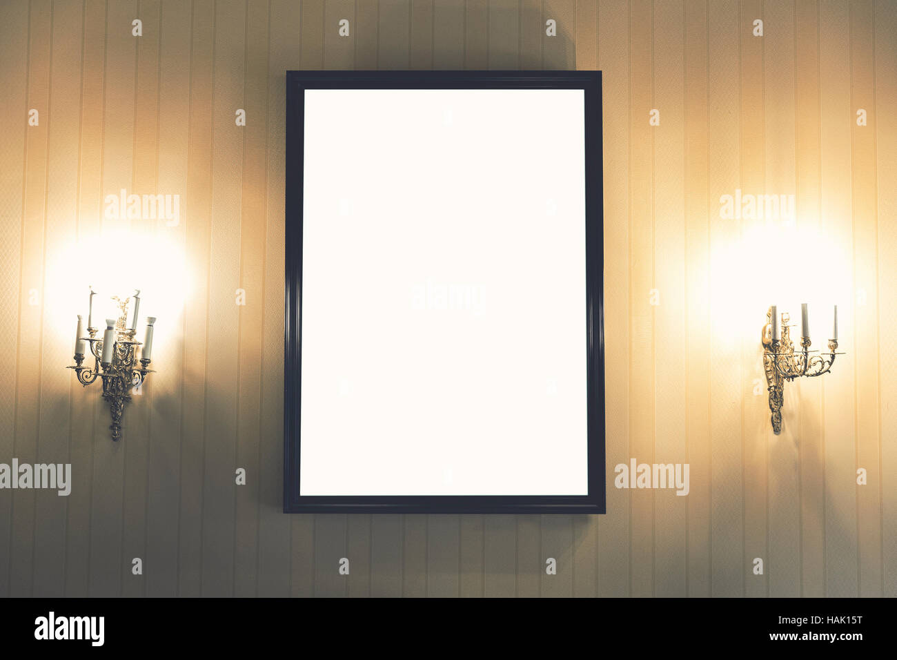 Blank cornice immagine sulla parete in interni vintage Foto Stock