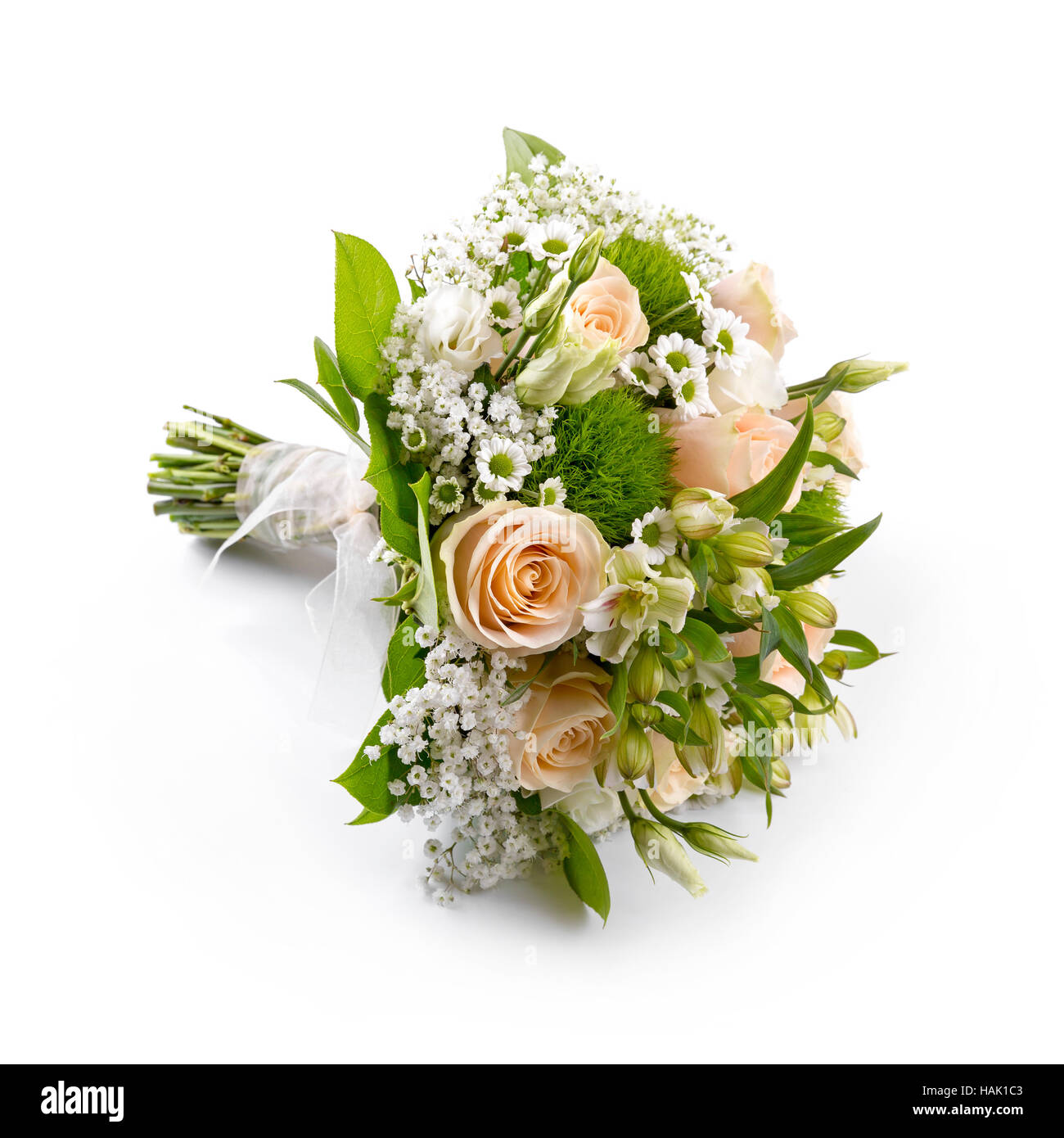 Sposa bouquet di nozze isolato su bianco Foto Stock