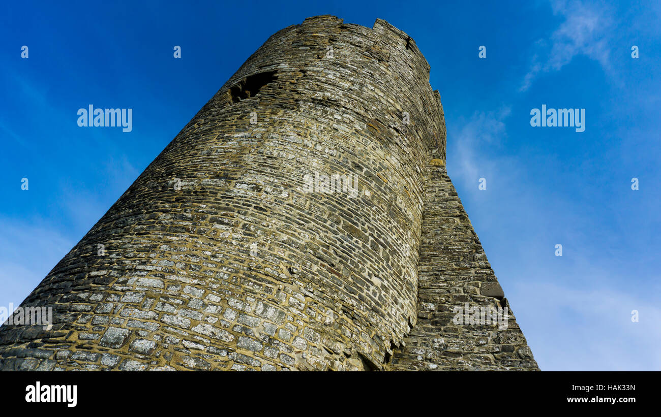 Aberystwyth Castle rovine sul bordo del mare Foto Stock