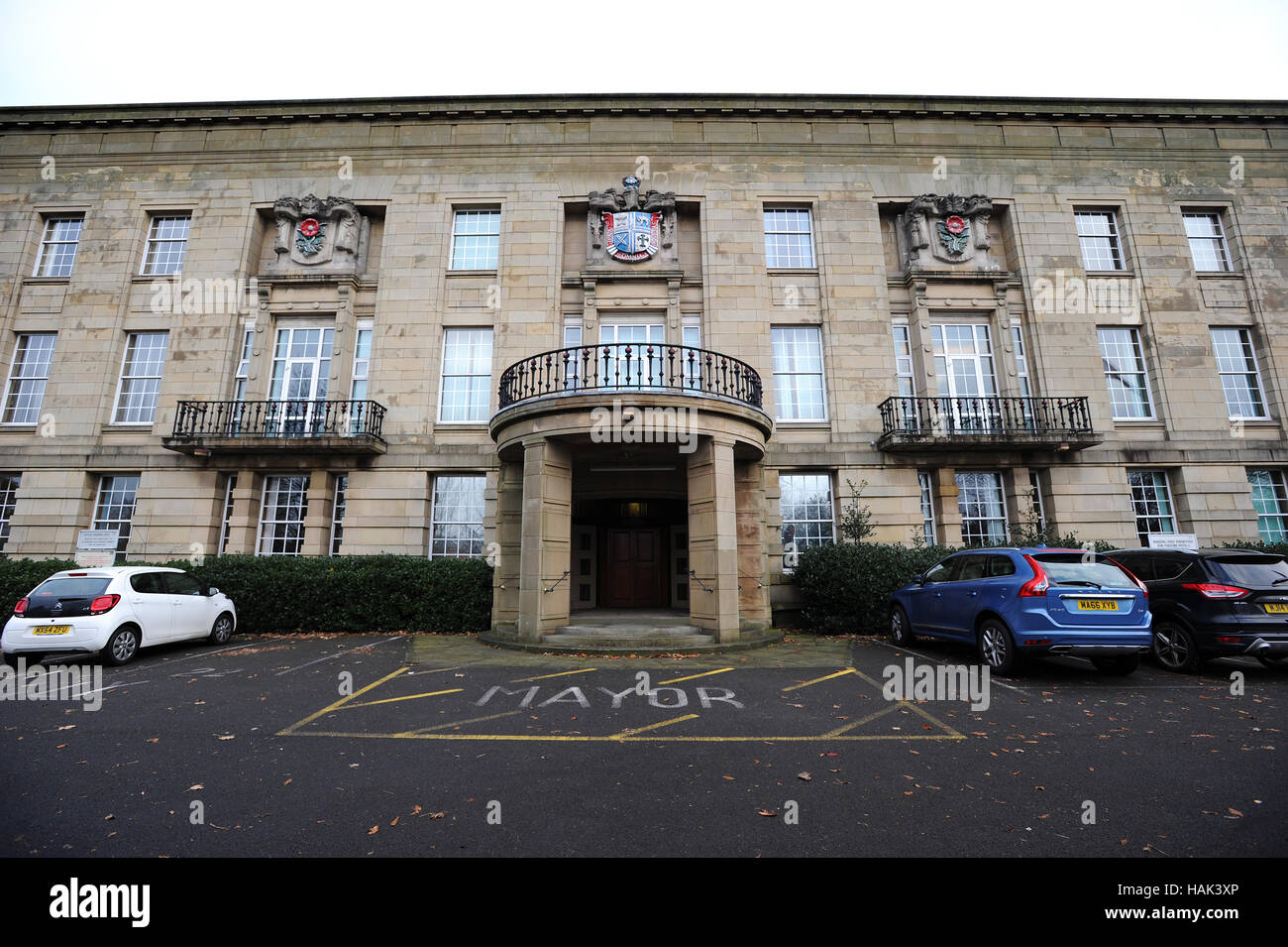 Bury Town Hall, Bury, Lancashire. Foto di Paolo Heyes, giovedì 01 dicembre, 2016. Foto Stock