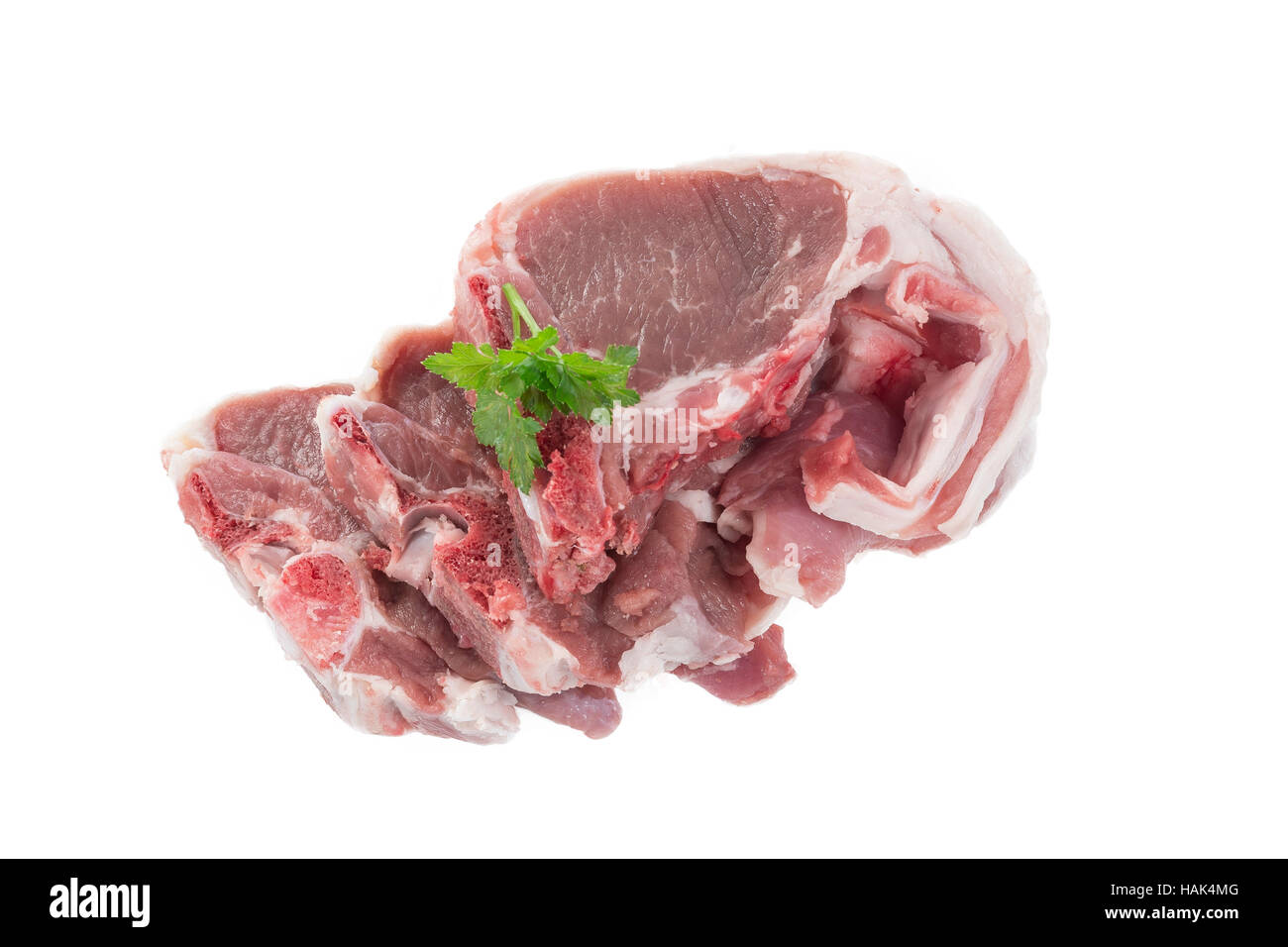 Tagli di agnello grezzi Foto Stock