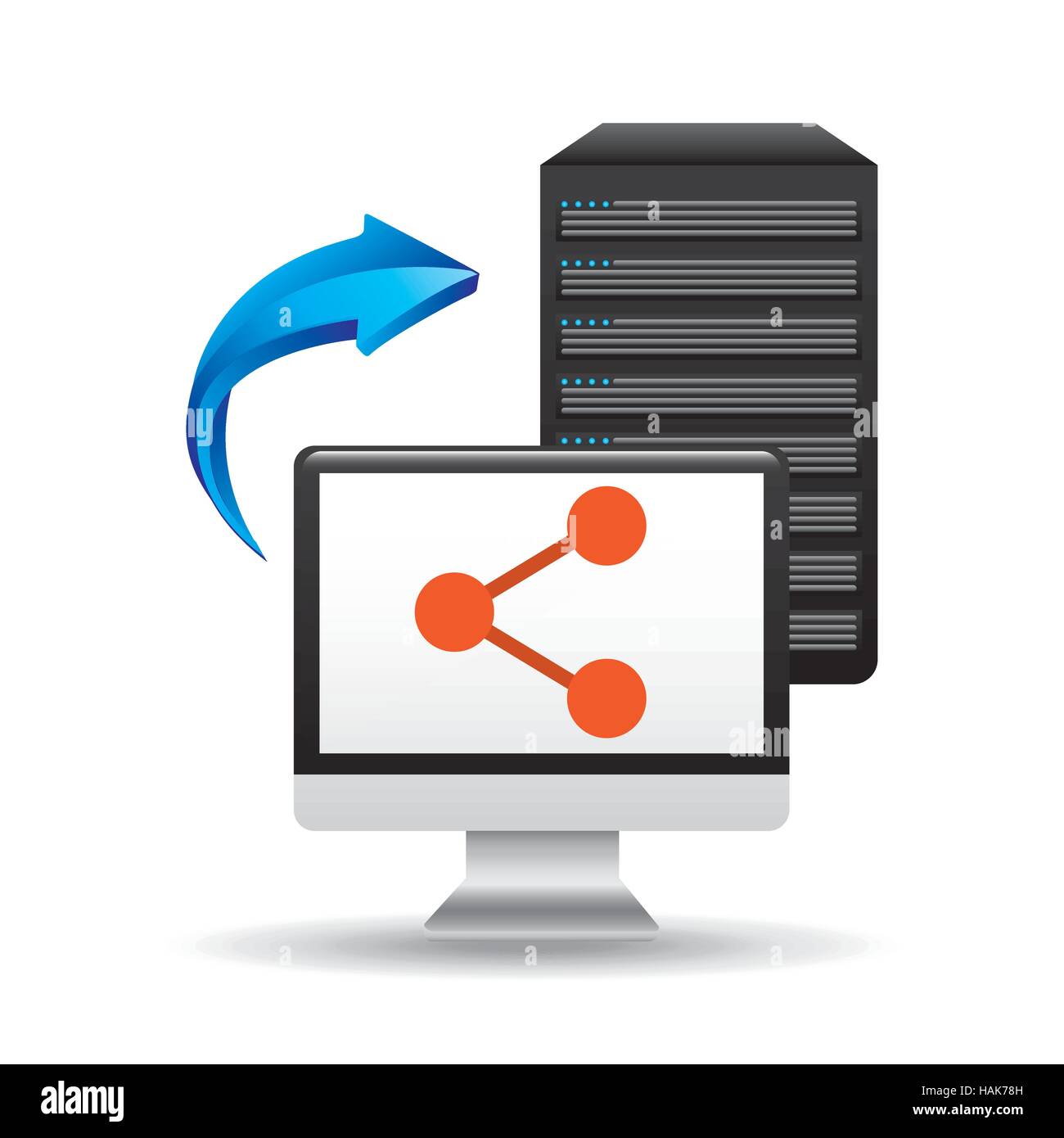 I dati dei pc la quota di base freccia illustrazione vettoriale EPS 10 Illustrazione Vettoriale
