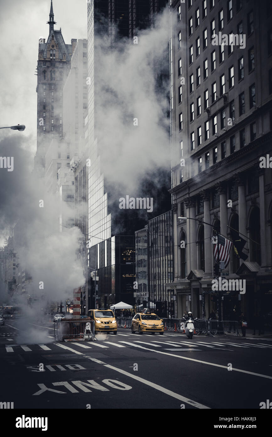 Giorni di pioggia a Manhattan Foto Stock