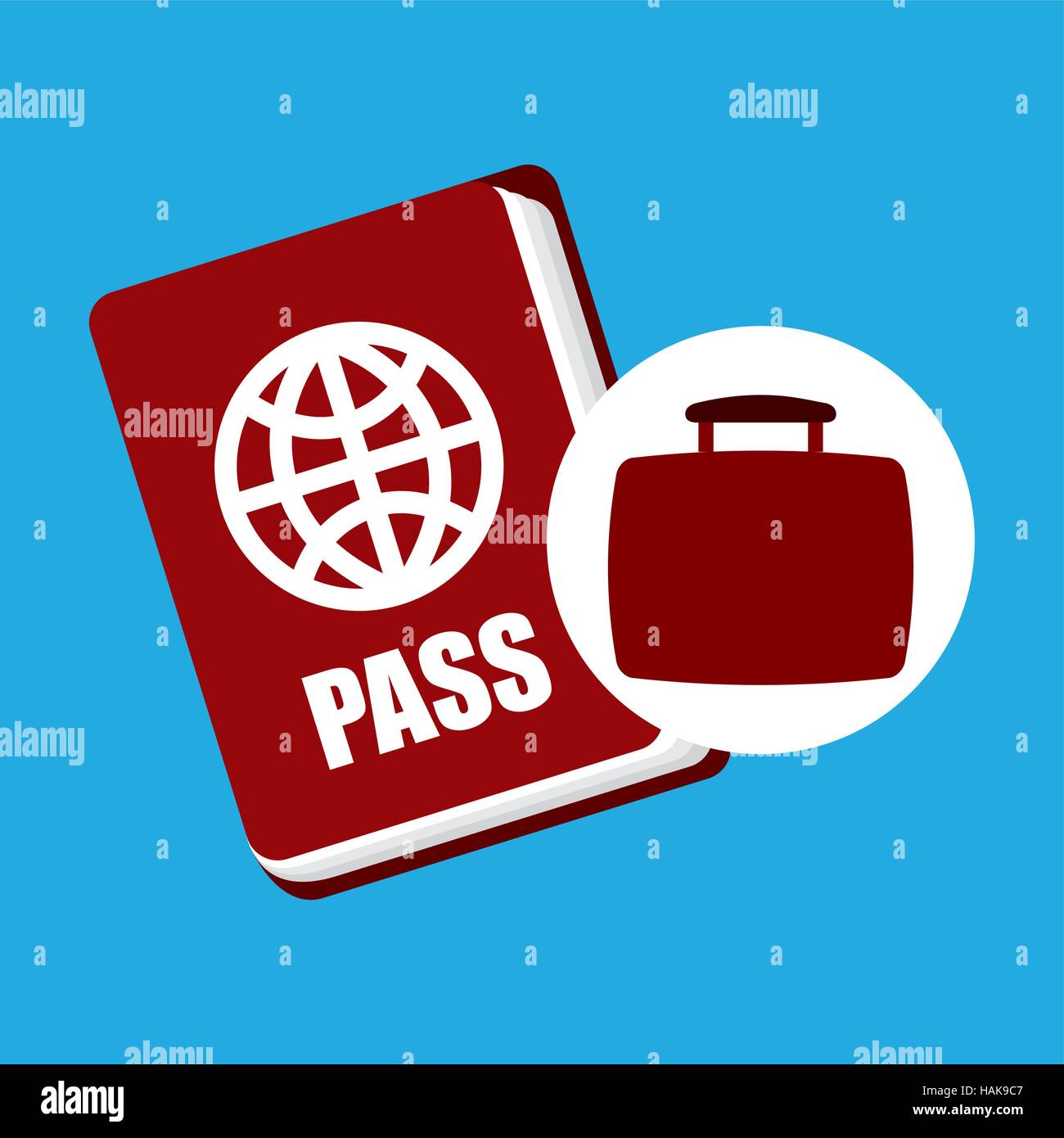 Concetto di viaggio passaporto documento illustrazione vettoriale EPS 10 Illustrazione Vettoriale