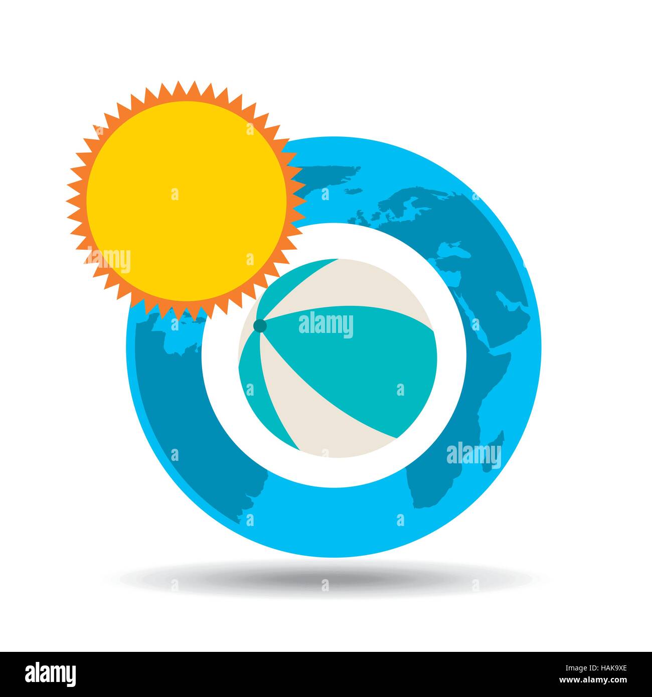 Vacanza intorno al mondo sunny beach ball illustrazione vettoriale EPS 10 Illustrazione Vettoriale