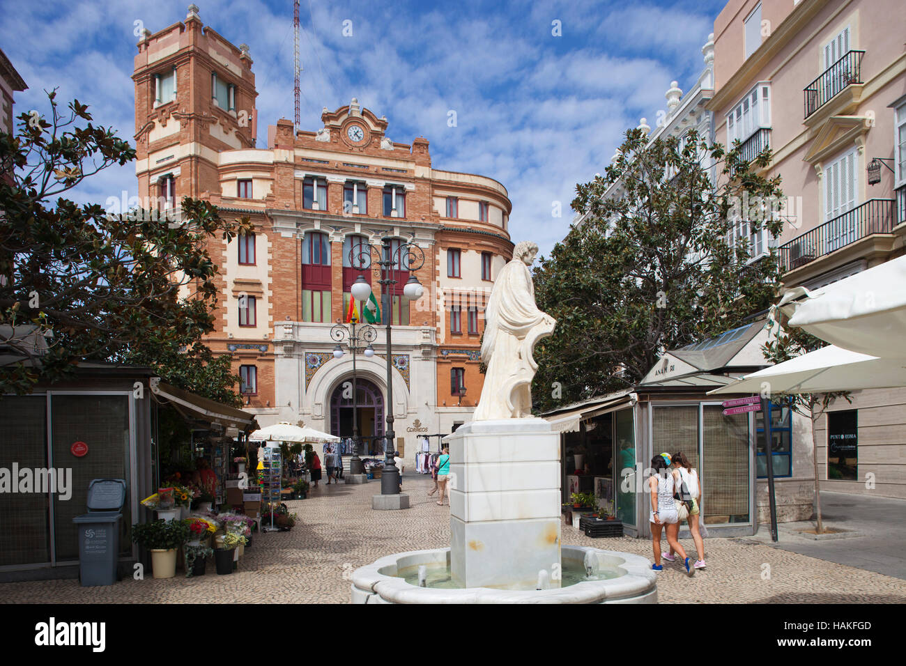 Post house, Plaza de Topete, Cadice, Andalusia, Spagna, Europa Foto Stock