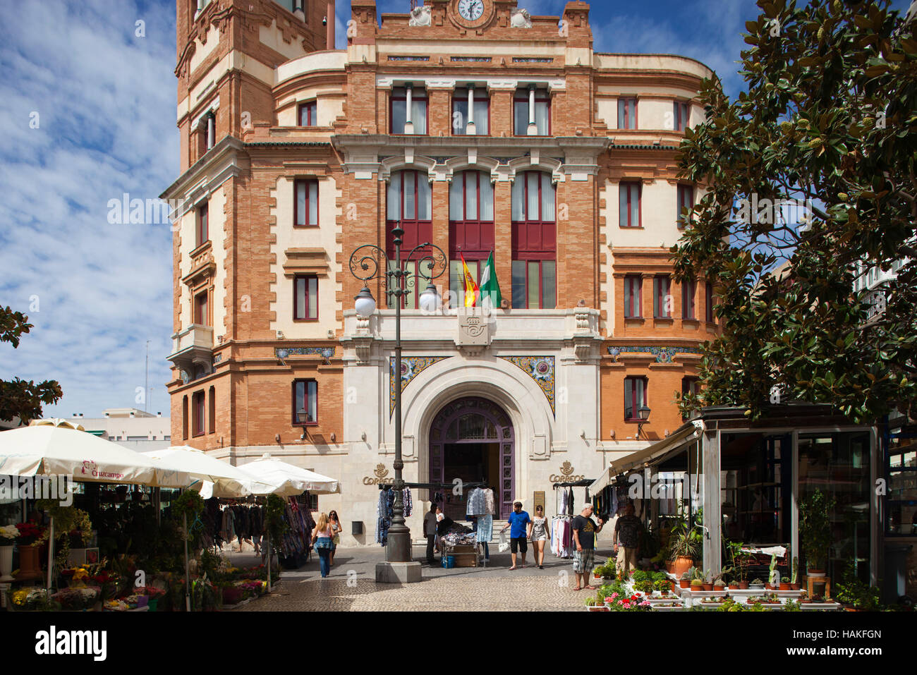 Post house, Plaza de Topete, Cadice, Andalusia, Spagna, Europa Foto Stock