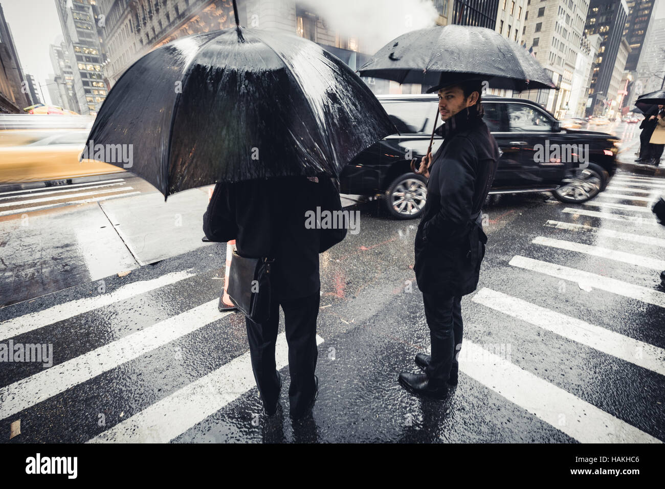 Giorni di pioggia a Manhattan Foto Stock