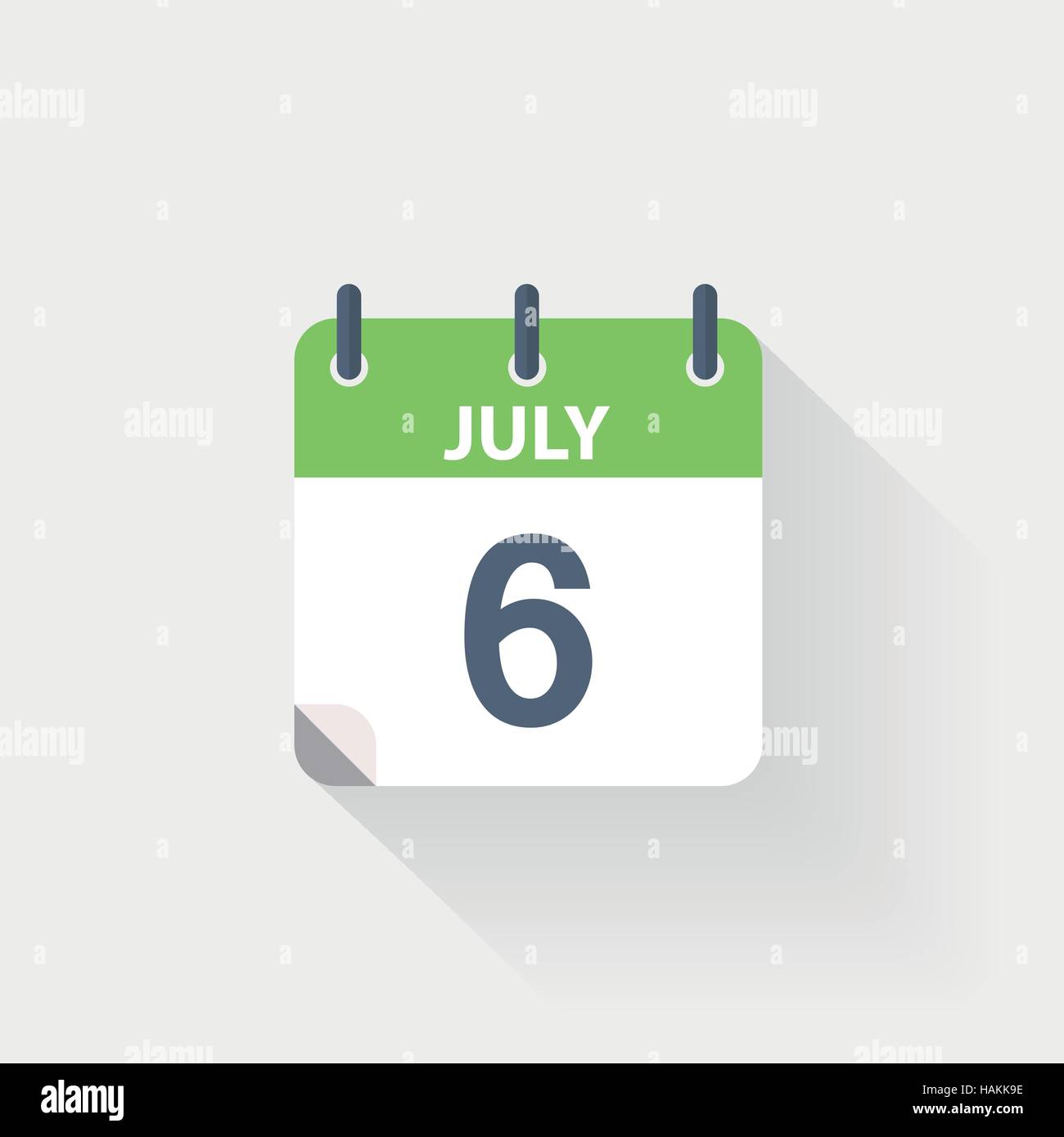 6 luglio icona calendario Illustrazione Vettoriale