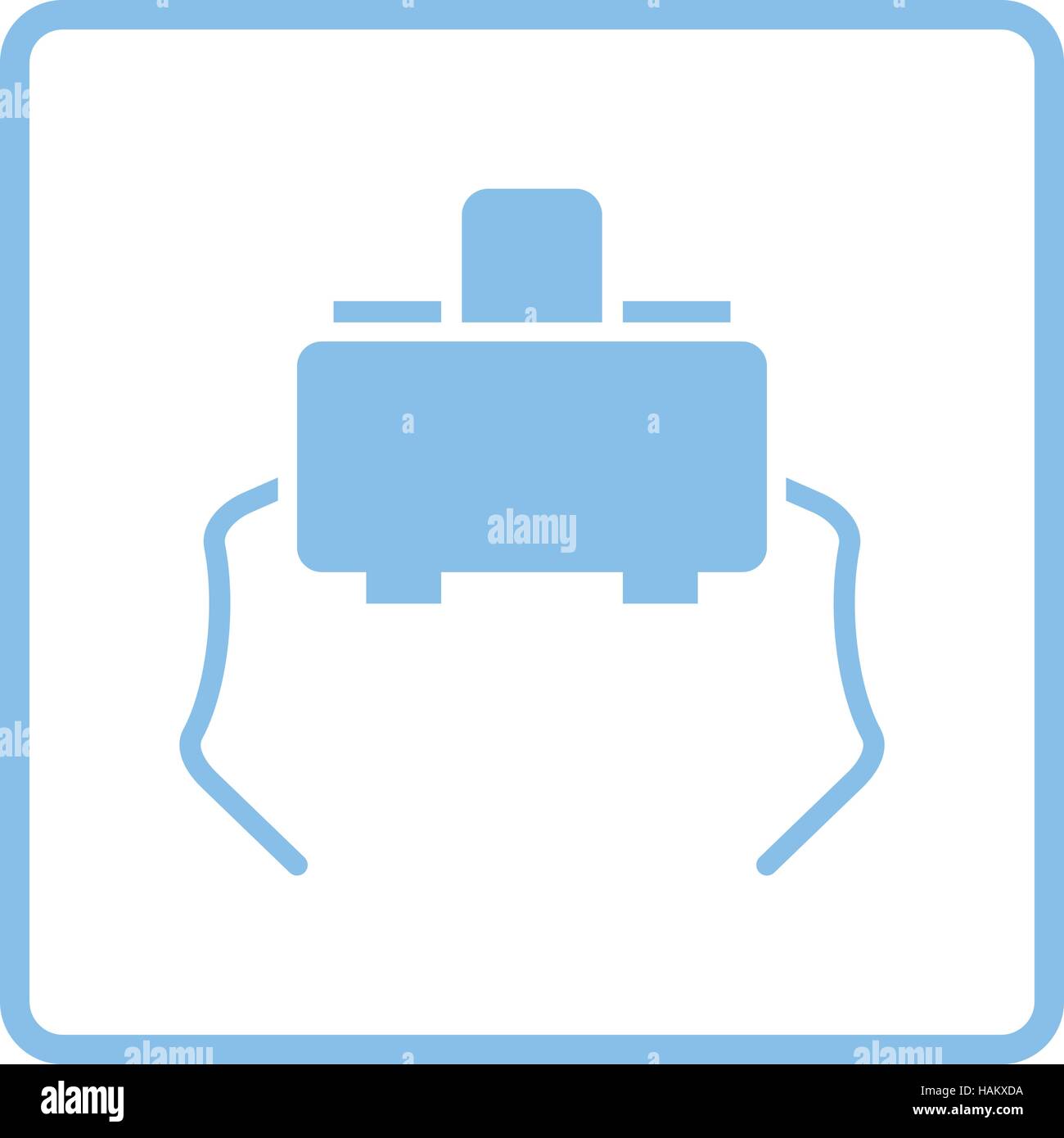 Pulsante Micro icona. La cornice blu design. Illustrazione Vettoriale. Illustrazione Vettoriale