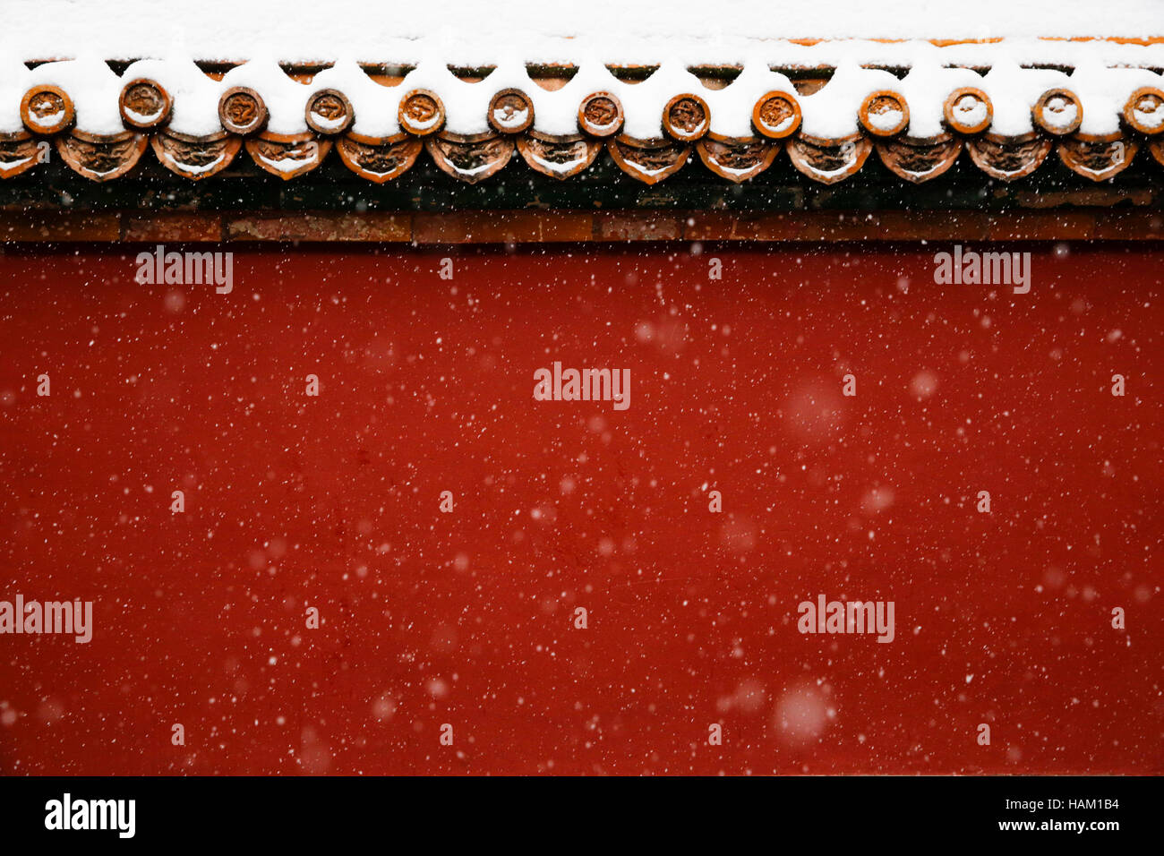 Snowy giorno nella Città proibita Foto Stock
