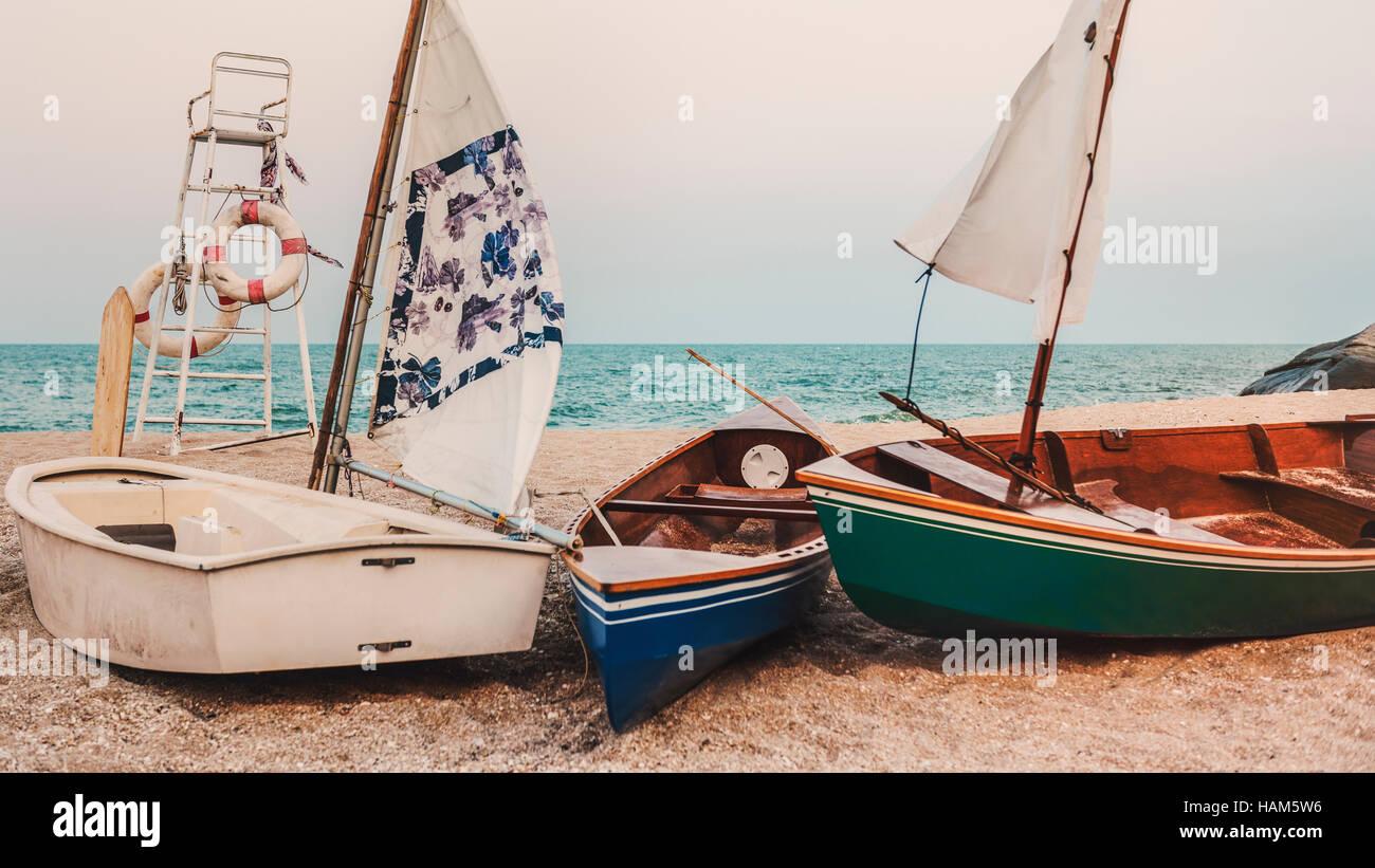 Crociera in Barca esplorare navigazione nautica vela nozione Foto Stock