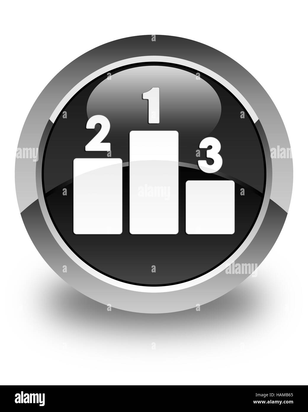 Icona del podio isolati su nero lucido pulsante rotondo illustrazione astratta Foto Stock