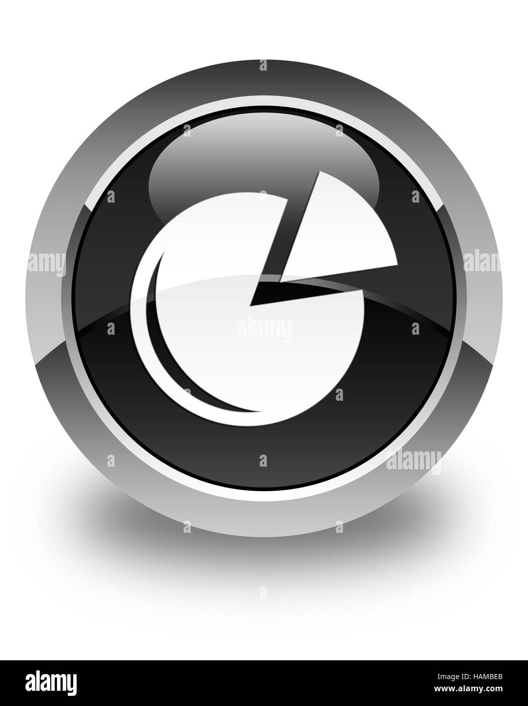 Icona grafico isolato sul nero lucido pulsante rotondo illustrazione astratta Foto Stock