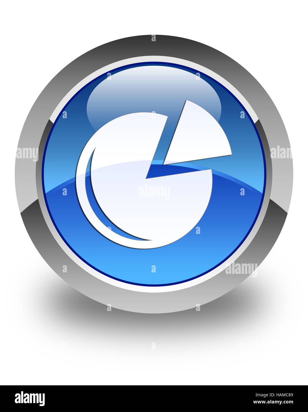 Icona grafico isolato sul blu lucido pulsante rotondo illustrazione astratta Foto Stock