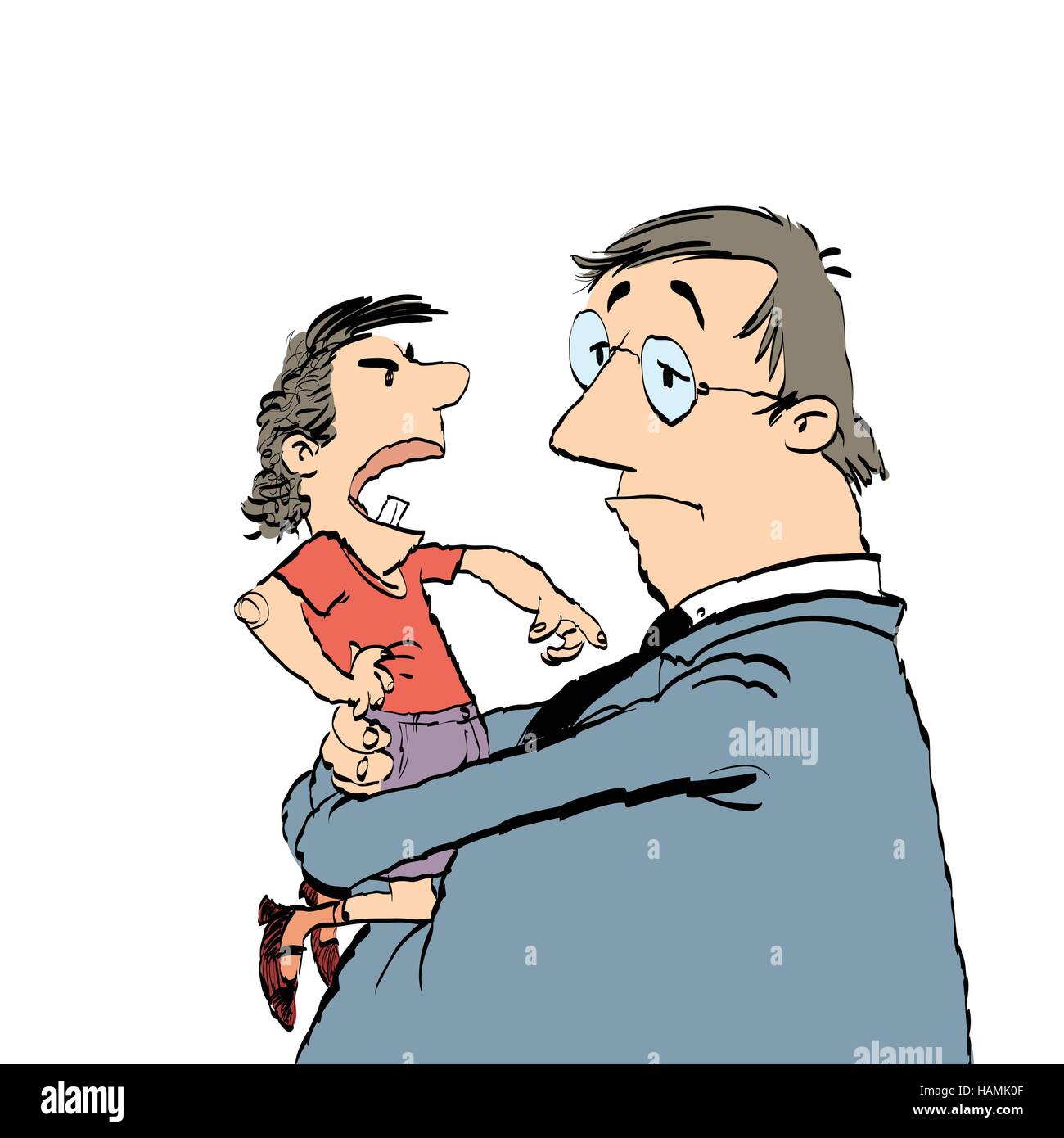 Papà e un bambino viziato Illustrazione Vettoriale