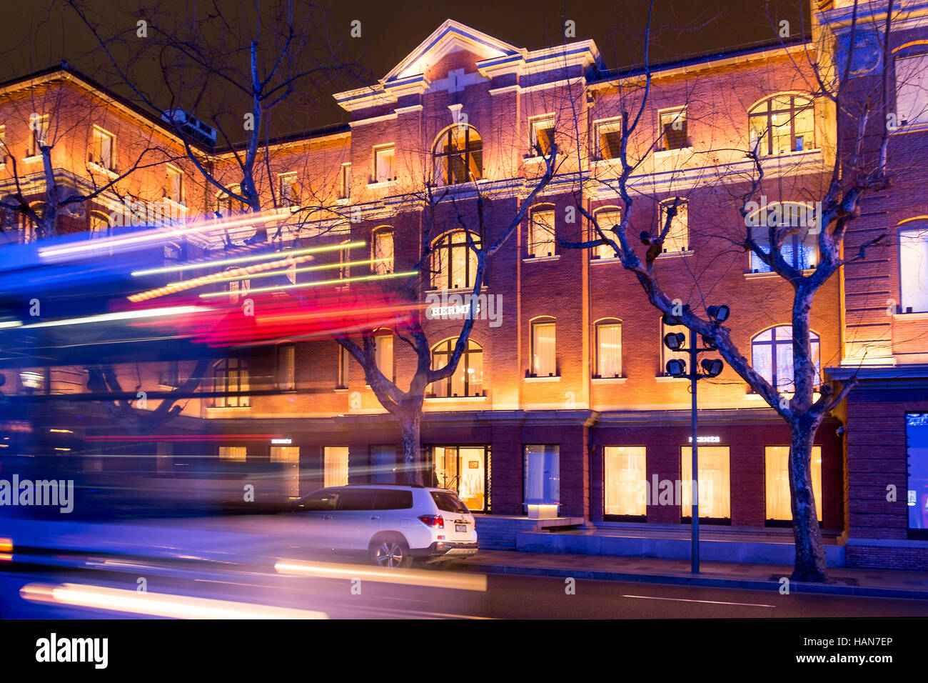 Hermes negozi al centro di Huaihai Road, Shanghai Foto Stock