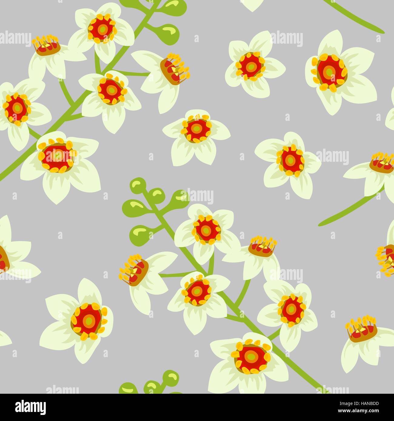Incenso fiore pattern seamless vettore. Albero di Boswellia fiori. Illustrazione Vettoriale