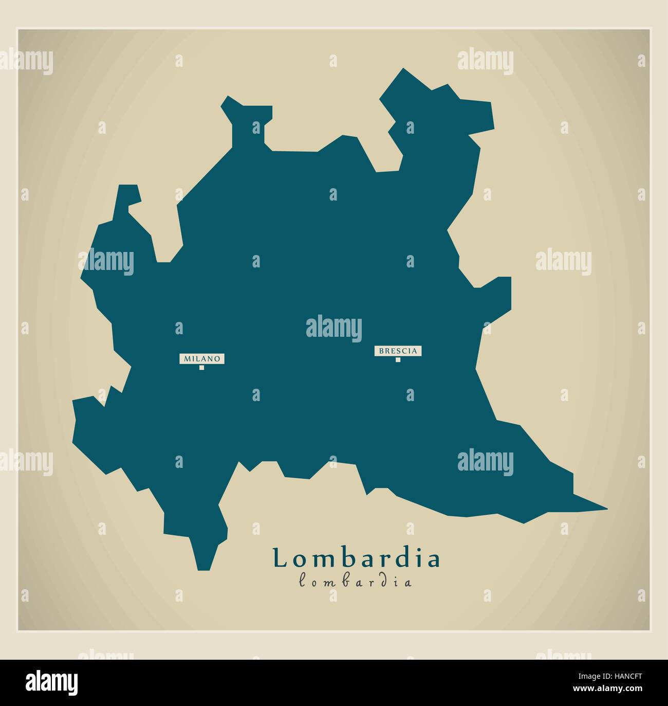 Mappa moderno - Lombardia IT Italia Illustrazione Vettoriale