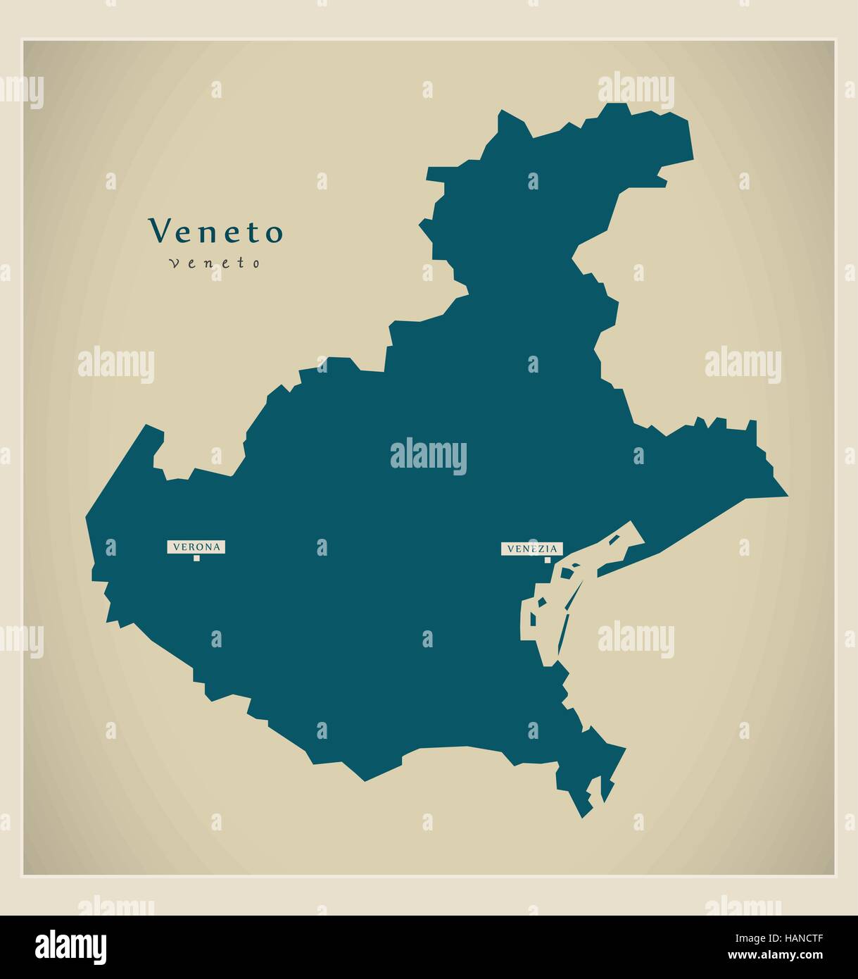 Mappa moderno - Veneto, Italia Illustrazione Vettoriale