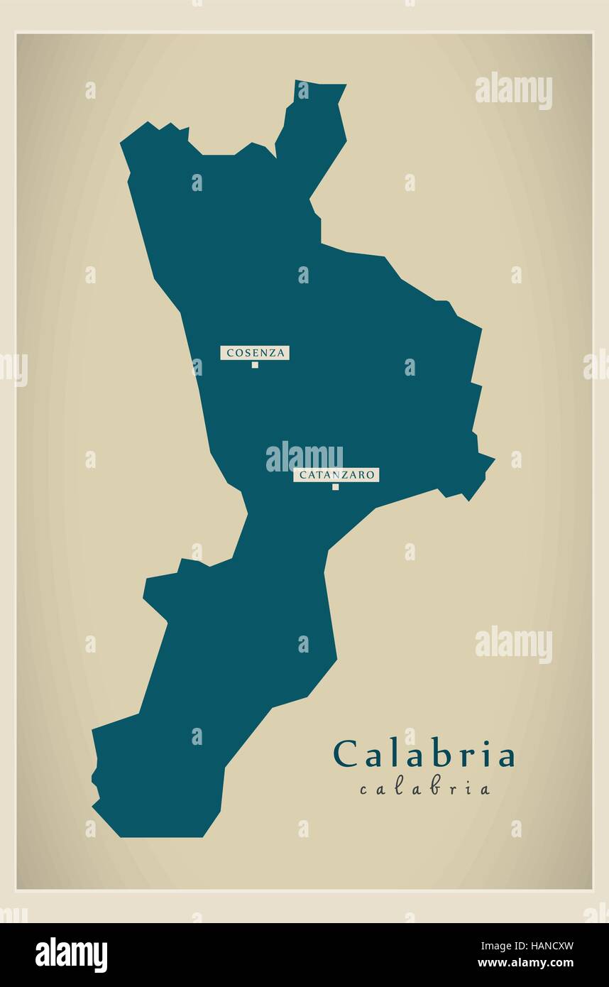 Mappa moderno - Calabria IT Italia Illustrazione Vettoriale