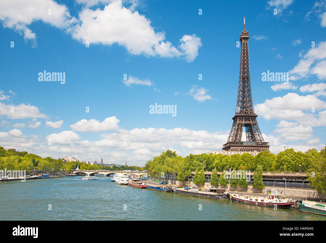 Parigi - La torre Eiffel dalla riverside Foto Stock