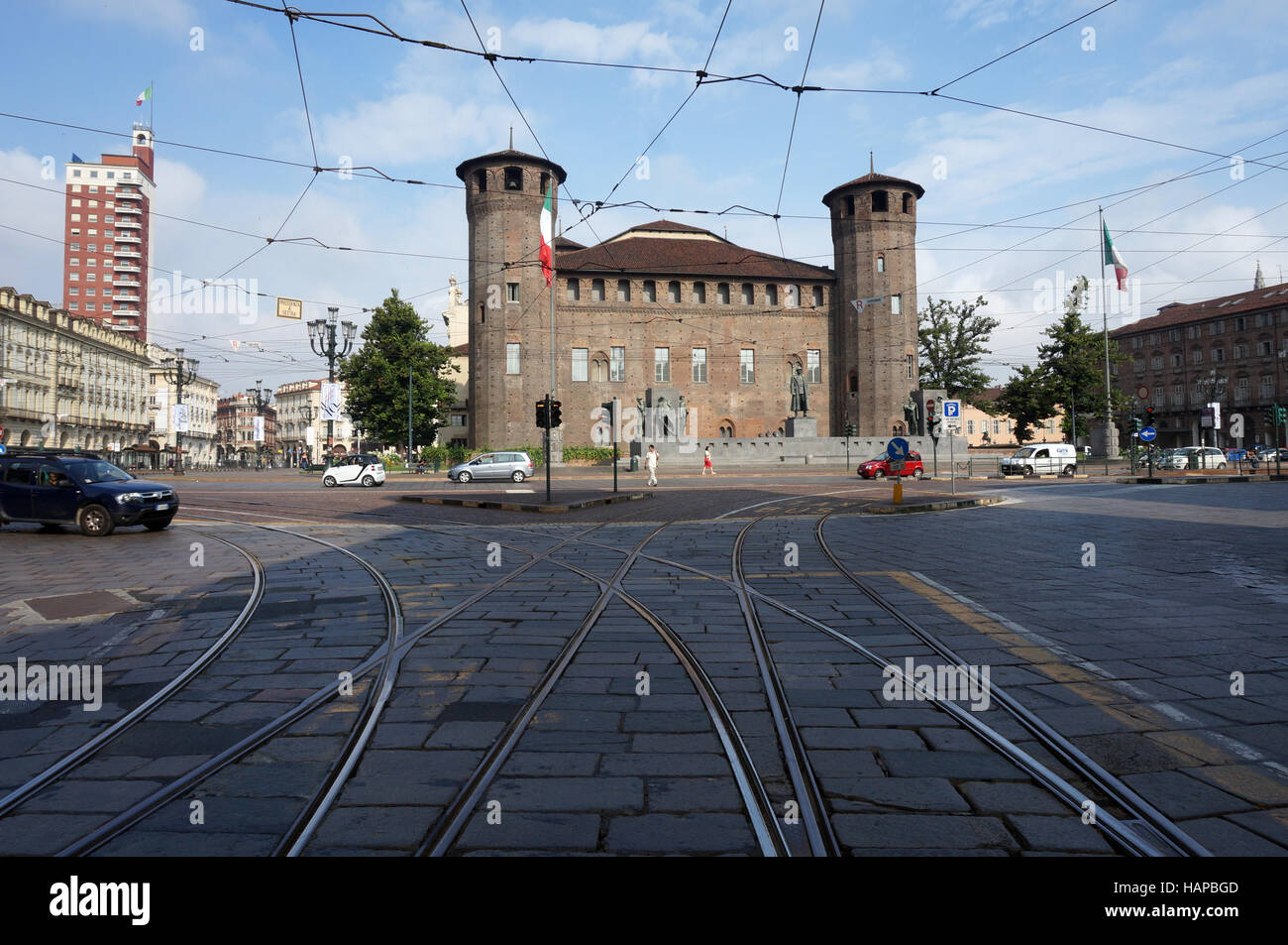 Piazza Castello a Torino, Italia Foto Stock