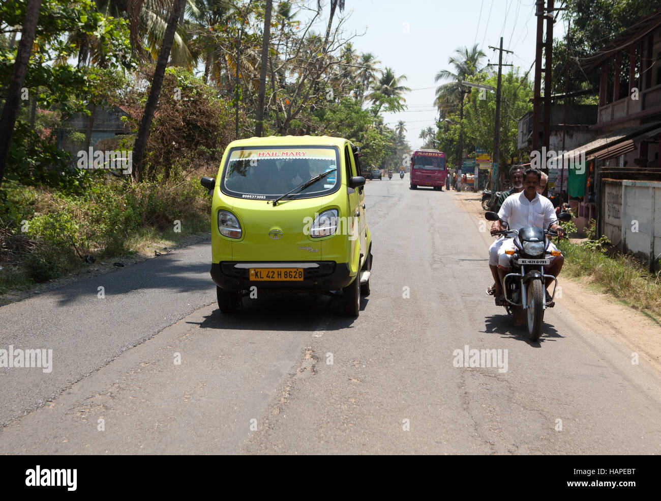 Nuova Tata auto rickshaw taxi in Kerala, India Foto Stock