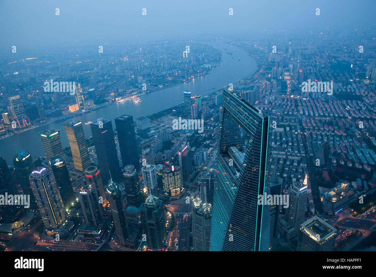 Il World Financial Center di Shanghai, Shanghai, Cina Foto Stock