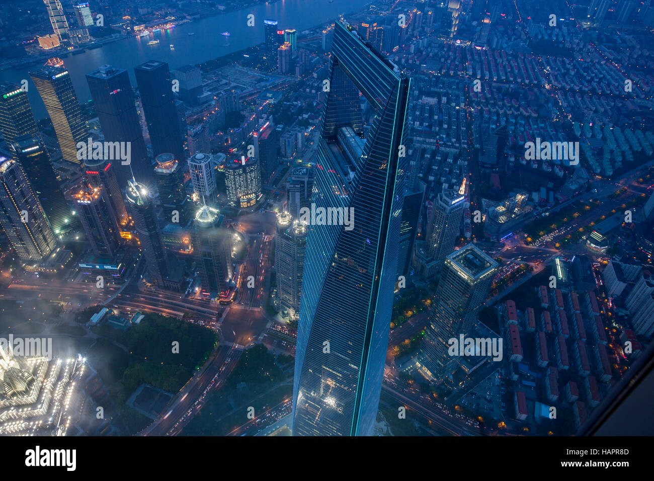 Il World Financial Center di Shanghai, Shanghai, Cina Foto Stock