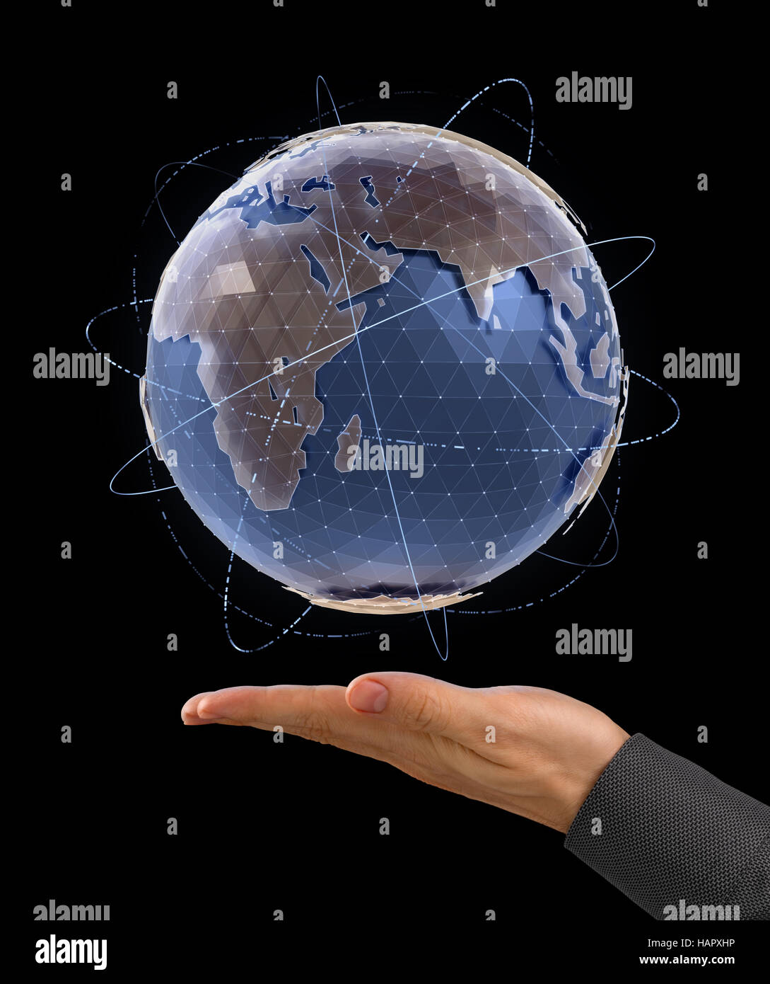 Globo mondo infografico - Presentazione Foto Stock