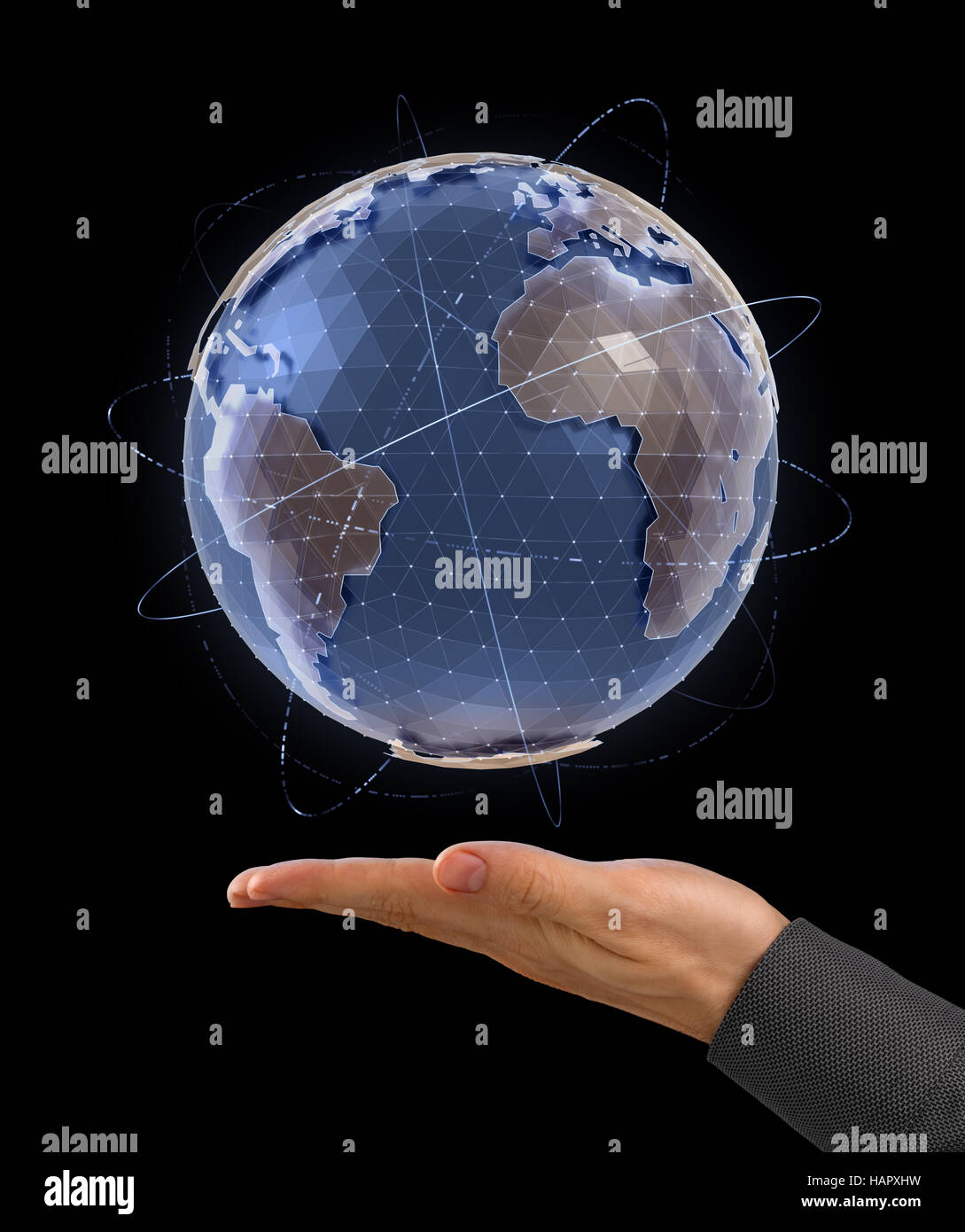 Globo mondo infografico - Presentazione Foto Stock