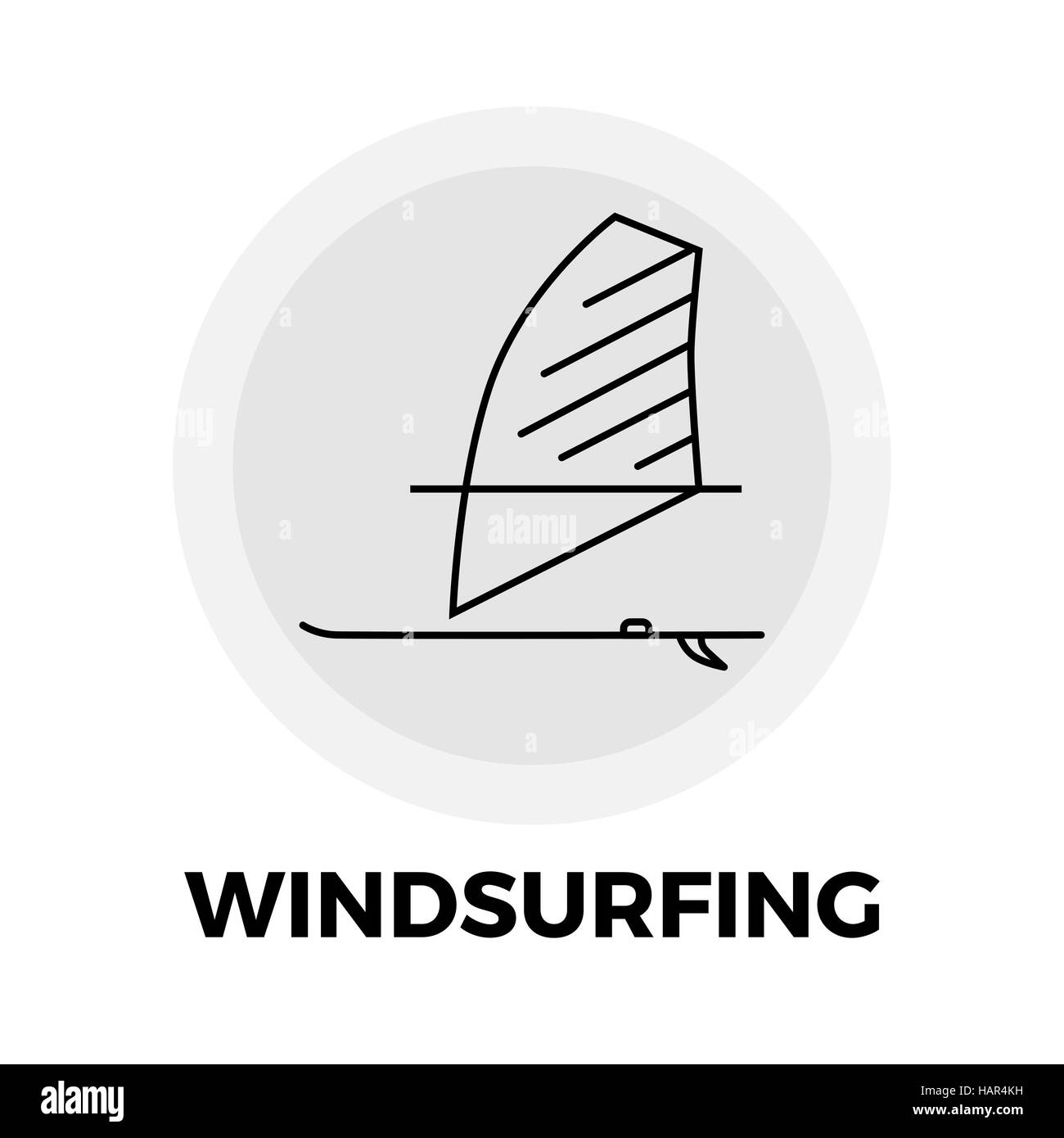 Icona di windsurf vettore. Icona di windsurf piatta. Windsurf immagine dell'icona. Windsurf oggetto Icon. Windsurf icona Linea. Icona di windsurf grafica. Vento Illustrazione Vettoriale