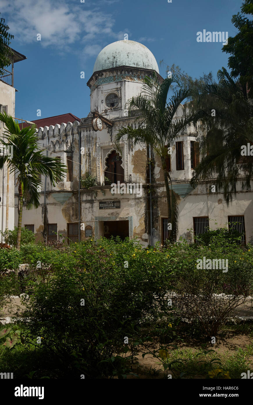 Mahakama Kuu, la Legge antica corte Zanzibar Foto Stock