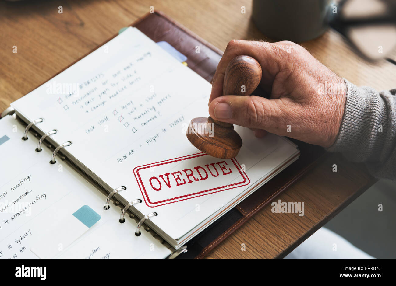 Ritardo transazioni in sospeso non corrisposto il pagamento Nozione Foto Stock