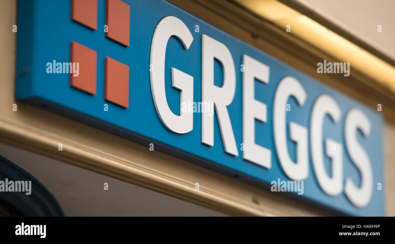 Greggs shop sospiro, Brentwood, Essex Foto Stock