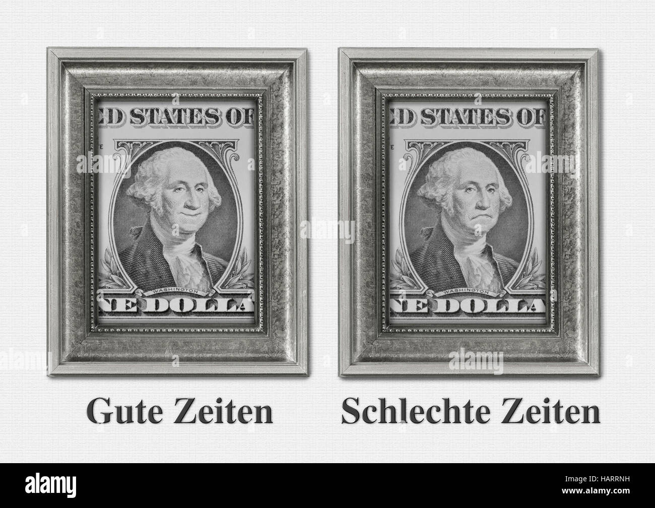 Tempi buoni e cattivi momenti. Foto Stock