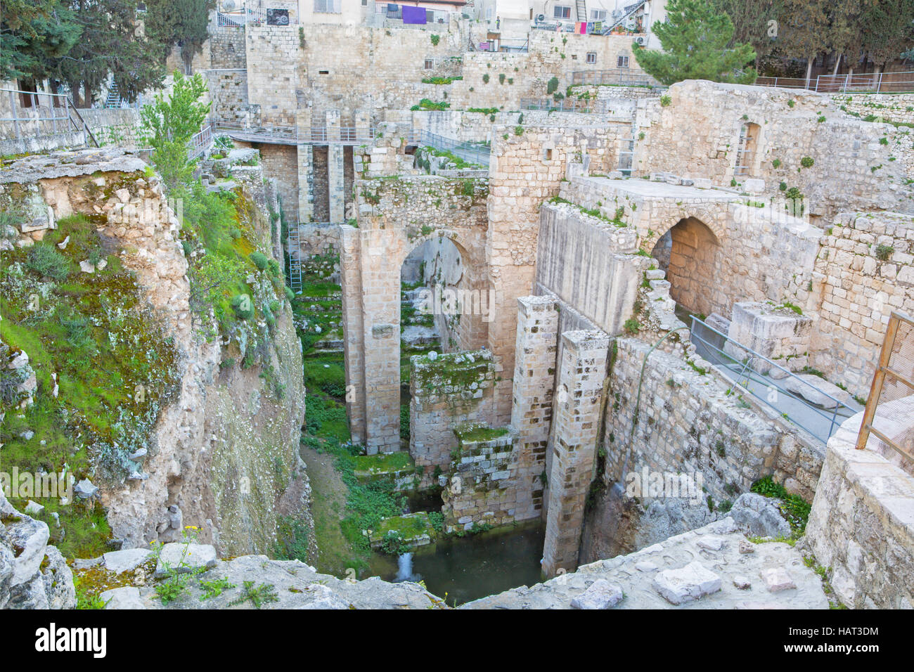 Gerusalemme - i resti della piscina di Bethesda. Foto Stock
