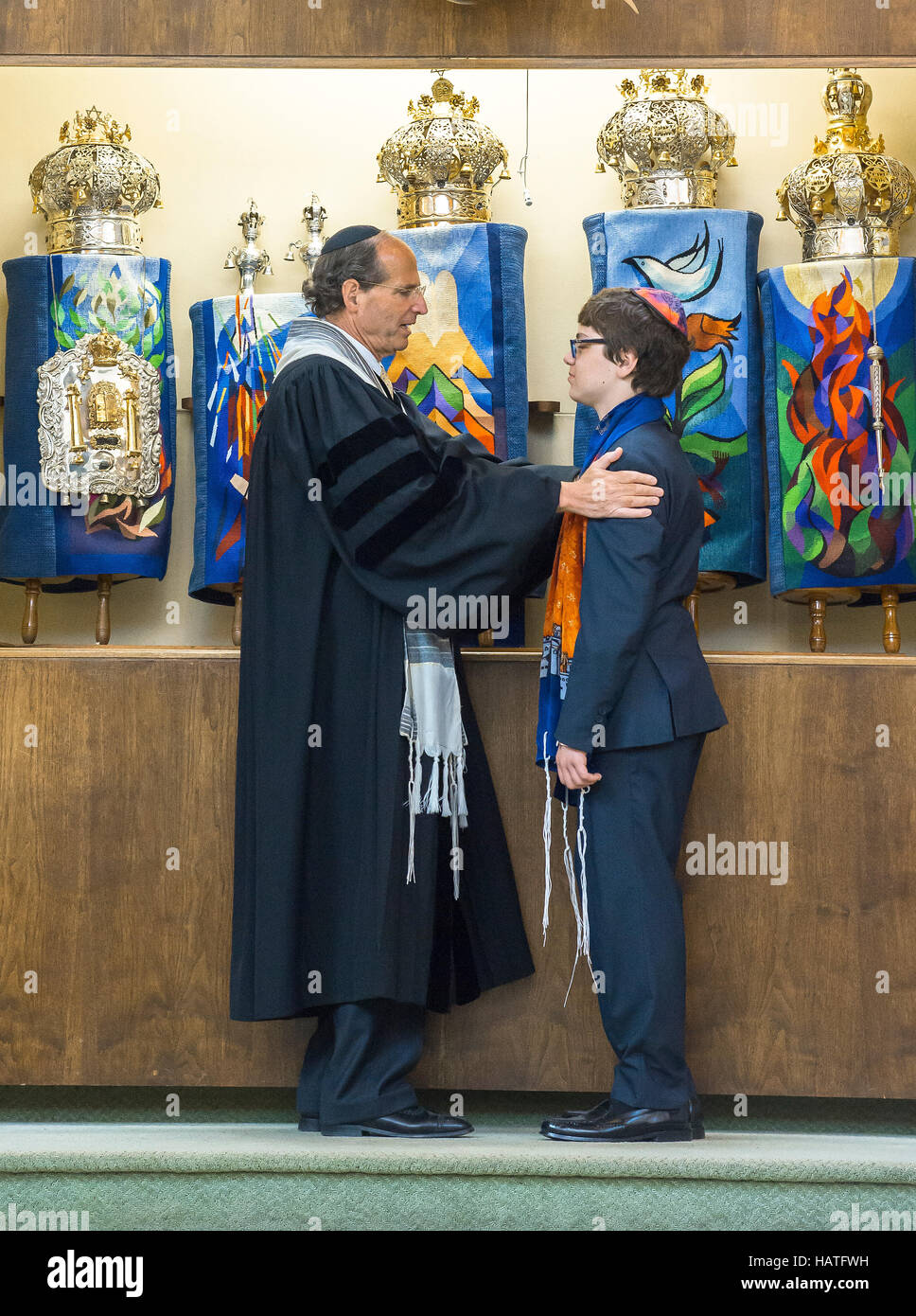 Bar Mitzvah, un gioiello tradizionale a Boston, Massachusetts Foto Stock