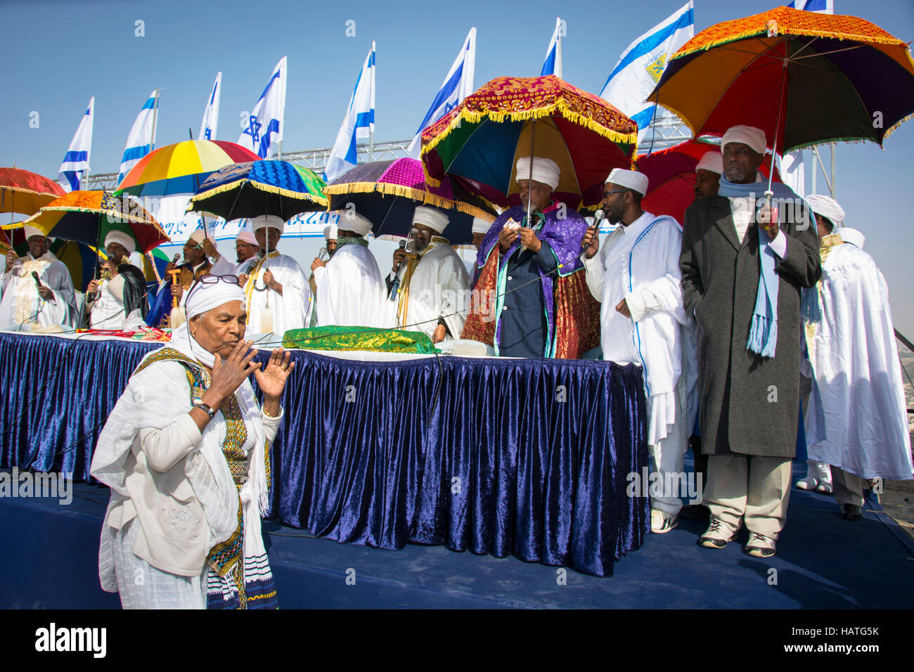 Etiope festival ebraico chiamato Siged avviene a Gerusalemme, Israele Foto Stock